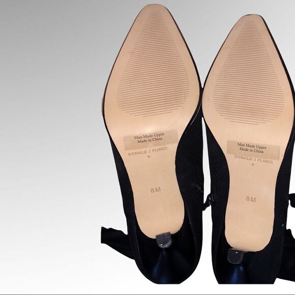 Donald J Pliner Black Suede Knee High Lola Boots, Size 8M New Without Box - Picture 7 of 9